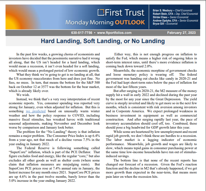 Hard Landing, Soft Landing, or No Landing | February 27, 2023